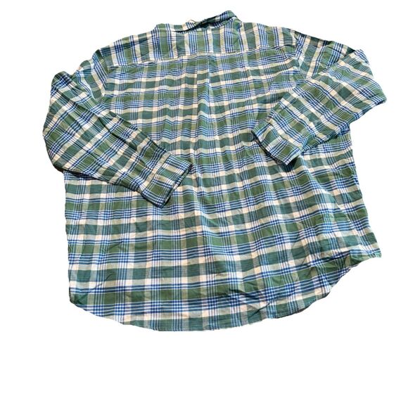 Vineyard Vines Mens 3XB Shirt NWT Plaid Blue Green Twill Long Sleeve Button Up - Picture 3 of 10